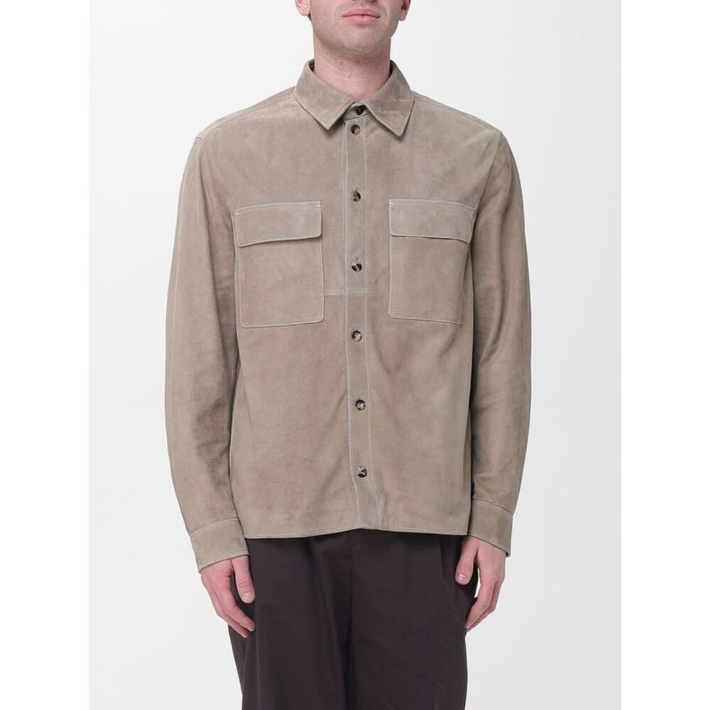 Agnona Men Suede Shirt Jacket Agnona